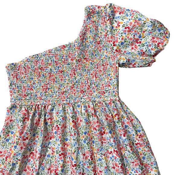 Arula Abriella Ditzy Floral Smocked 1 Shoulder Puff Sleeve Dress Pockets Size 3X - Picture 7 of 11